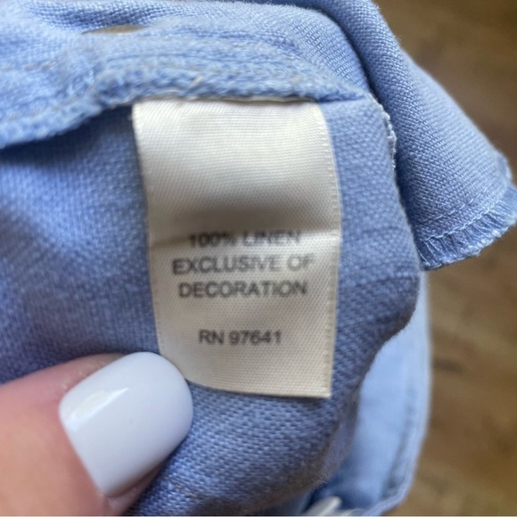 J. Jill 100% Coastal Linen Cropped Wide Leg Pants. Women’s size 8 petite. Blue - Picture 5 of 5